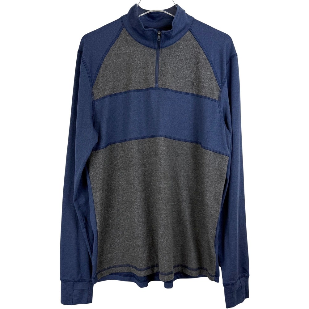 ROOTS Men LARGE Colorblock‎ Quarter Zip Pullover LIGHTWEIGHT PERFORMANCE